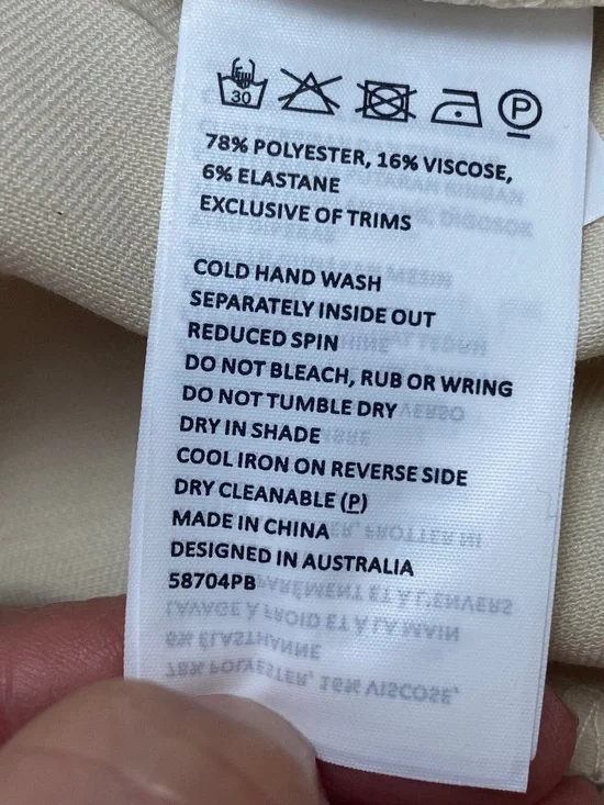 Bardot Rumour Pin Tuck Wide Leg Pleated Pants Trousers in Beige Size S (US 4) - Picture 9 of 9